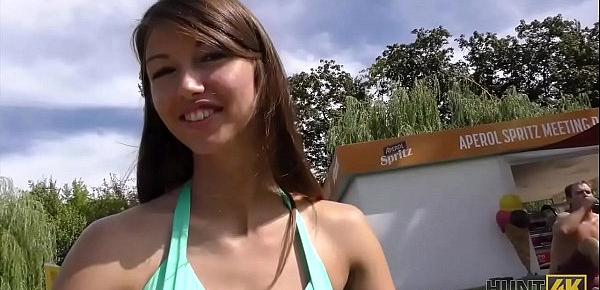  HUNT4K. Comely girl enjoys outdoor anal sex for money with new guy